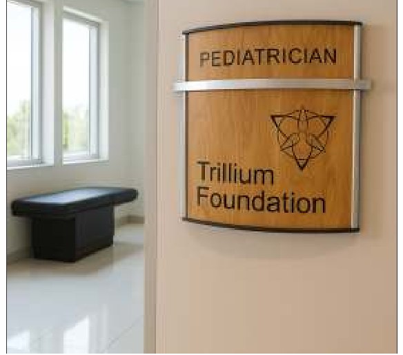 PC curved wood-grain reception sign